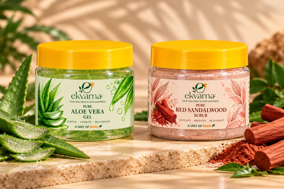 Diwali Combo: Aloe Vera Gel & Red Sandalwood Scrub